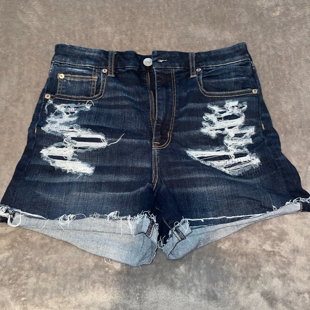 American Eagle High Rise Shortie Jean Shorts